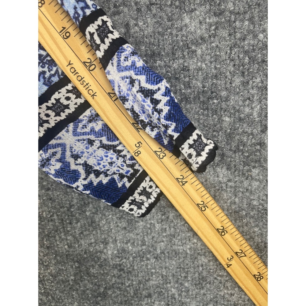 Lucky Brand Blouse Womens XL Pink Blue Excellent Paisley Patchwork Long Sleeve - Picture 11 of 14